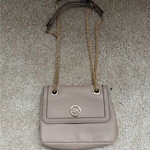 Leather Crossbody Bag in Taupe